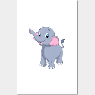 Cute Baby Elephant Posters and Art